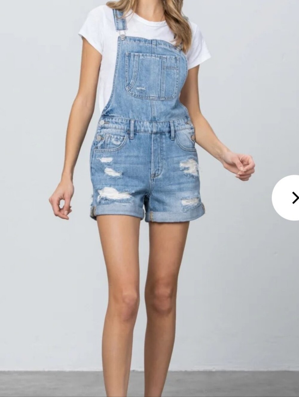 Ineane Gene Denim Distressed Short Overalls